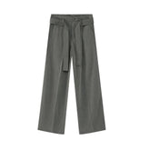 Casual Solid Pant With Ribbon